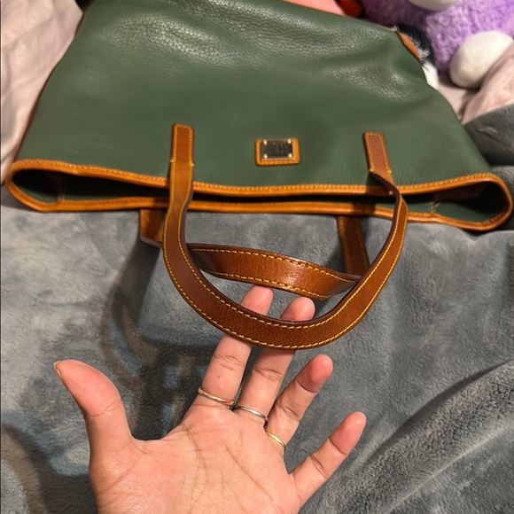 Dooney & Bourke Green Leather Tote Bag - Picture 9 of 11